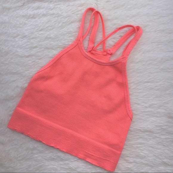 NWOT Free People Movement Happiness Runs Bra, Sports Bra Size M/L, Neon Orange - Picture 2 of 14